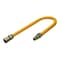 Flextron Gas Line Hose 5/8'' O.D.x30'' Len 3/4" FIPx1/2" MIP Fittings Yellow Coated Stainless Steel Flexible FTGC-YC12-30Q - alternate 1